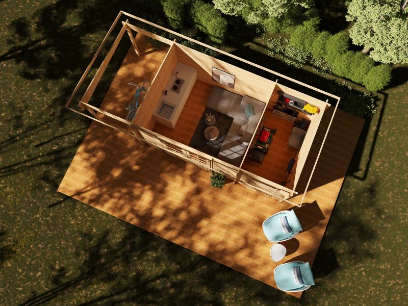 Wolff Finnhaus Gartenhaus Galina 5723, 40 mm, inkl. Fußboden