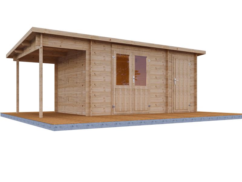 Wolff Finnhaus Gartenhaus Galina 5723, 40 mm, inkl. Fußboden