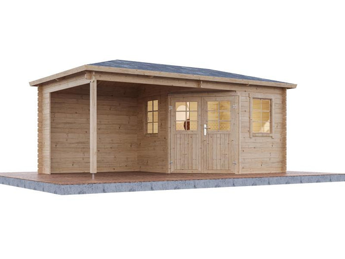 Wolff Finnhaus Gartenhaus Gemma 5025, 28 mm, inkl. Fußboden