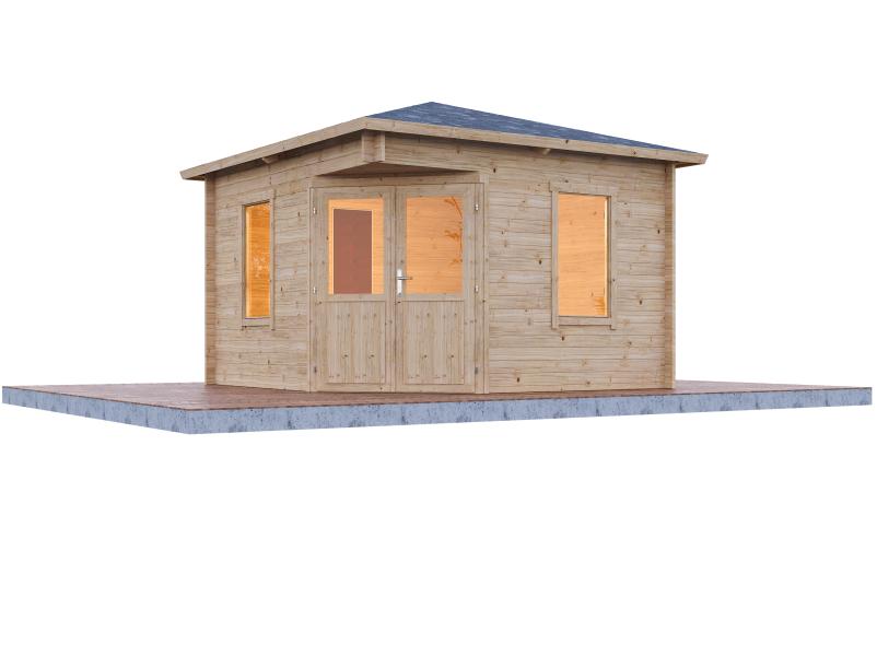 Wolff Finnhaus Gartenhaus Gena 3333, 40 mm, inkl. Fußboden