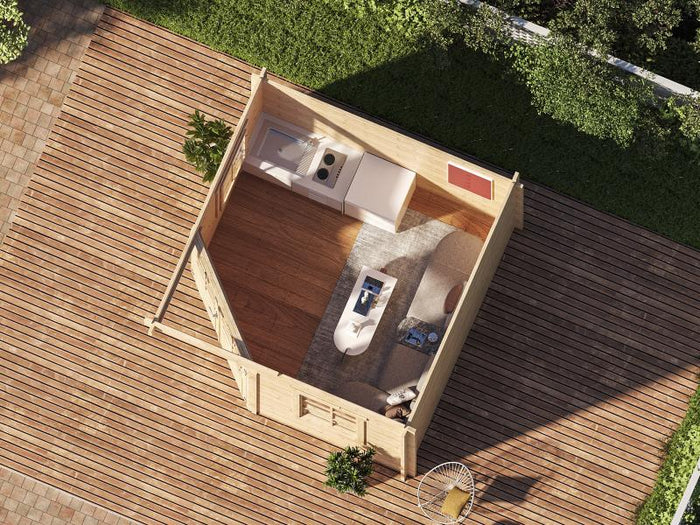 Wolff Finnhaus Gartenhaus Genia 2828, 28 mm, inkl. Fußboden