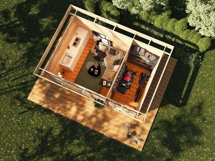 Wolff Finnhaus Gartenhaus Gerlis 4530, inkl. Fußboden