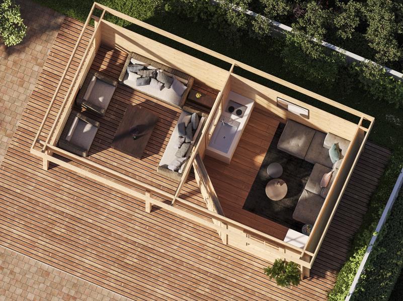 Wolff Finnhaus Gartenhaus Gleda 5628, 40 mm, inkl. Fußboden