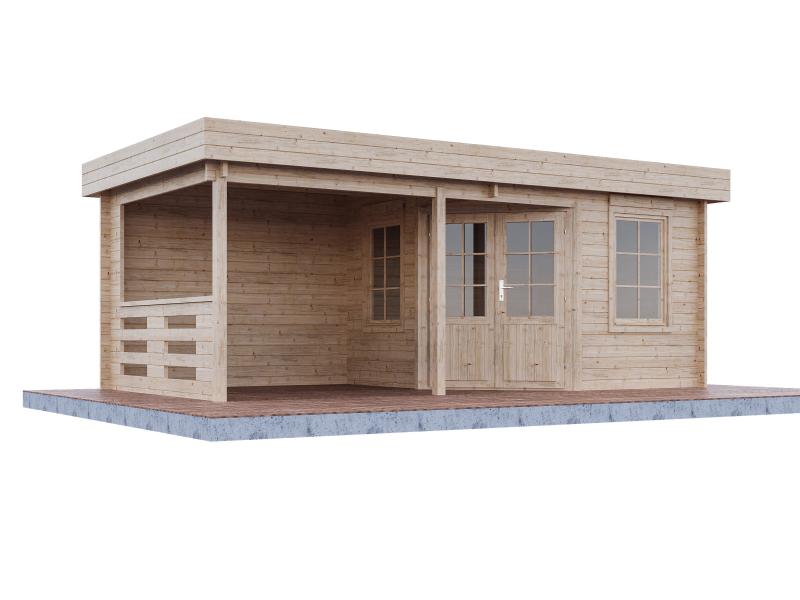 Wolff Finnhaus Gartenhaus Gleda 5628, 40 mm, inkl. Fußboden