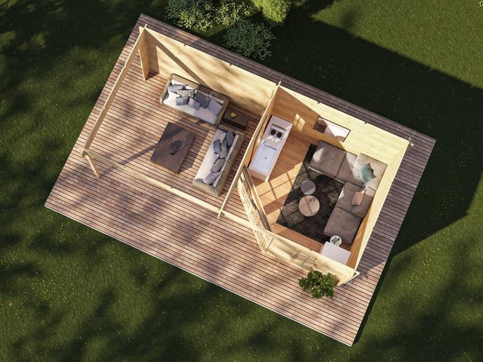 Wolff Finnhaus Gartenhaus Grete 5828, inkl. Fußboden