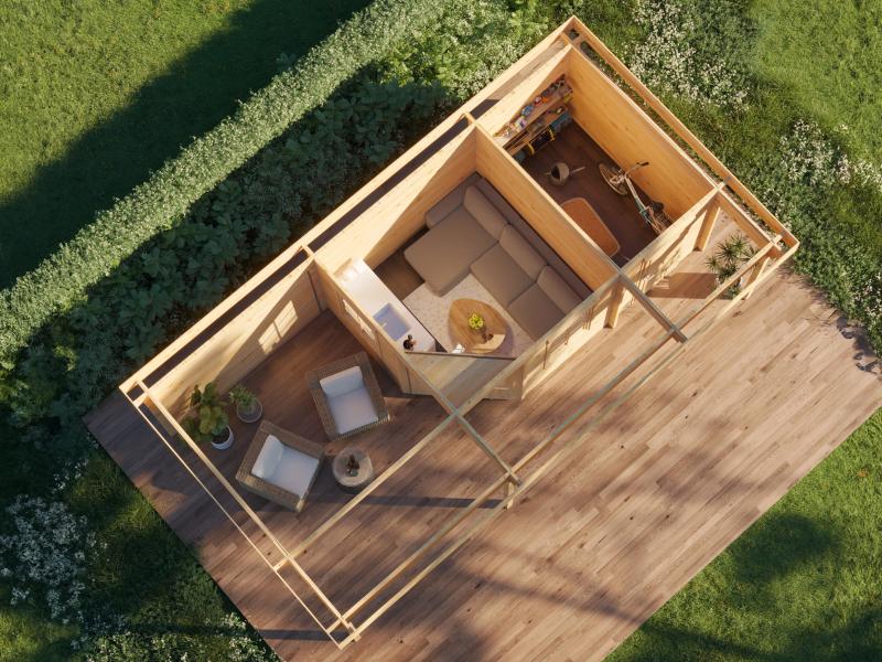 Wolff Finnhaus Gartenhaus Gunda 7238, 40 mm, inkl. Fußboden