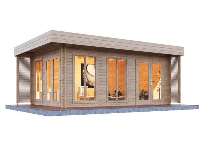 Wolff Finnhaus Gartenhaus Haldis 5335, 44 mm, inkl. Fußboden