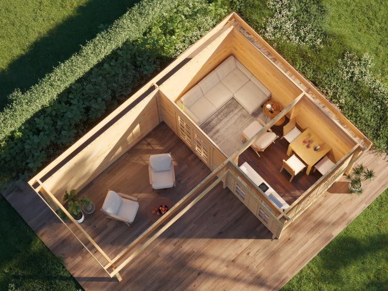 Wolff Finnhaus Gartenhaus Hermosa 6848, 44 mm