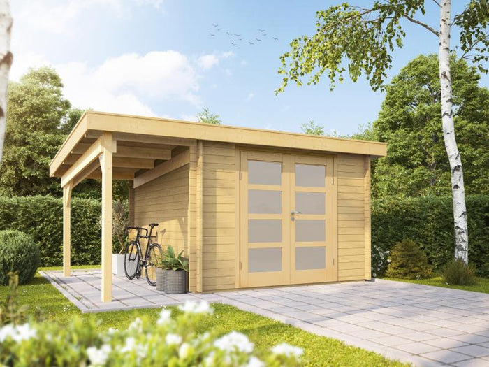 Wolff Finnhaus Gartenhaus Pulti 34-B Typ 5 mit SD A, naturbelassen