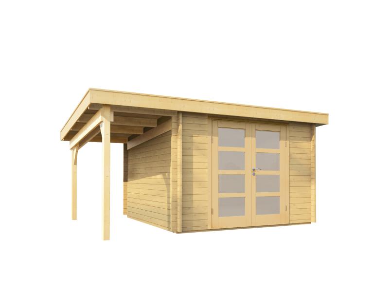 Wolff Finnhaus Gartenhaus Pulti 34-B Typ 5 mit SD A, naturbelassen