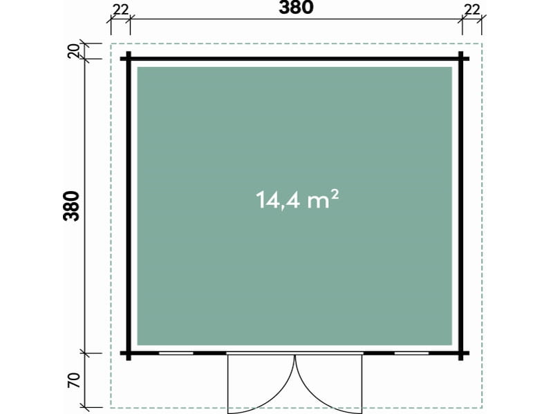 Wolff Finnhaus Gartenhaus Rotterdam Klassik Anthrazit, inkl. Fußboden