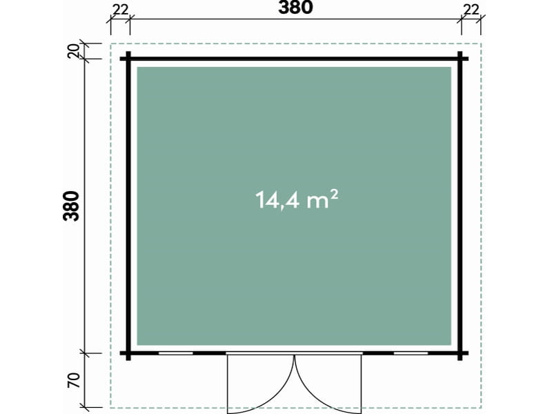 Wolff Finnhaus Gartenhaus Rotterdam Klassik Hellgrau, inkl. Fußboden