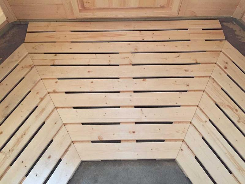 Wolff Finnhaus Grillkota Basic 9 mit Grillanlage schwarze Schindeln