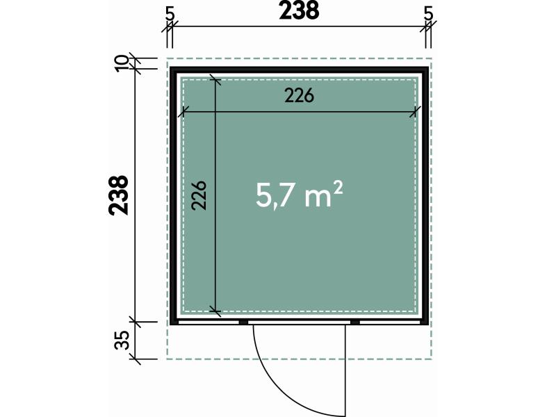 Wolff Finnhaus Metall-Gerätehaus Fascinato 2424, schwarz, 1 flg