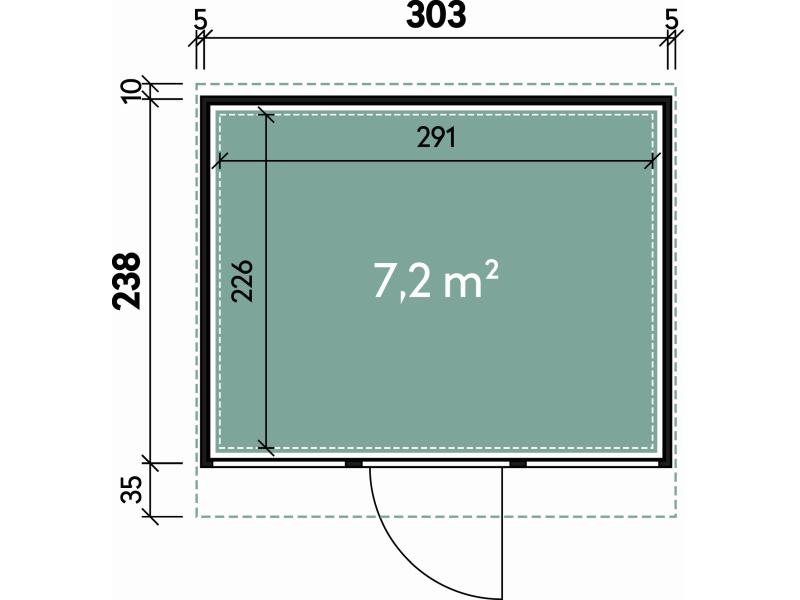 Wolff Finnhaus Metall-Gerätehaus Fascinato 3024, schwarz, 1 flg
