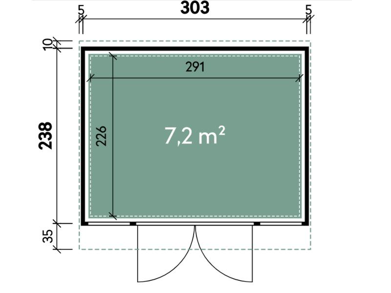 Wolff Finnhaus Metall-Gerätehaus Fascinato 3024, schwarz, 2 flg
