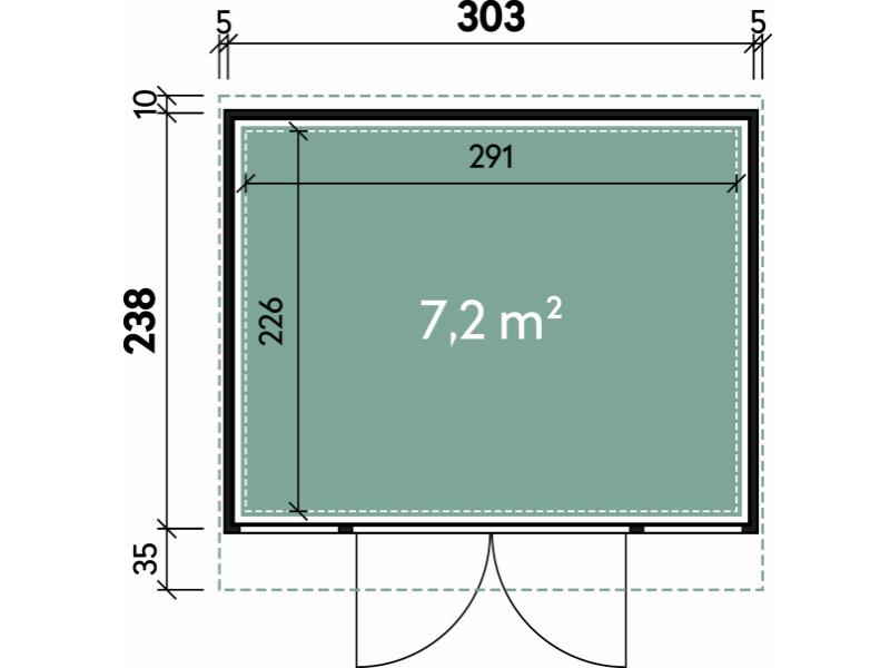 Wolff Finnhaus Metall-Gerätehaus Fascinato 3024, grau, 2 flg