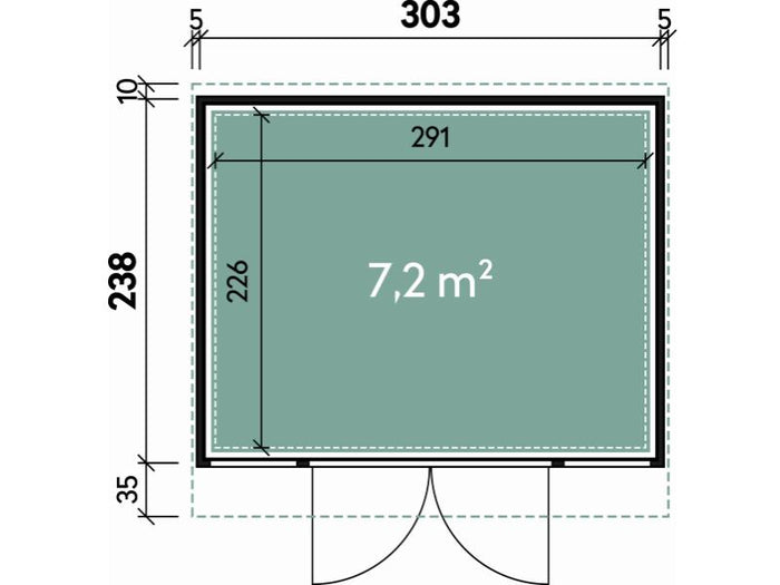 Wolff Finnhaus Metall-Gerätehaus Fascinato 3024, grau, 2 flg