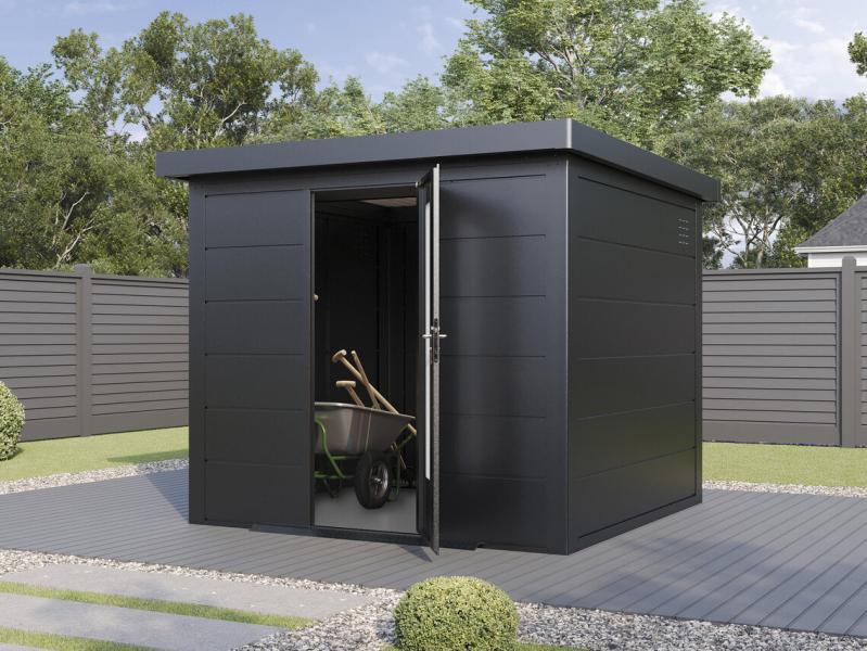 Wolff Finnhaus Metallgartenhaus Hakon 2424, Anthrazit, 1 flg