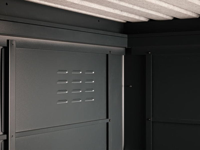 Wolff Finnhaus Metallgartenhaus Thorin 5424, Anthrazit, 1 flg, inkl. Seitendach links 2,40 m