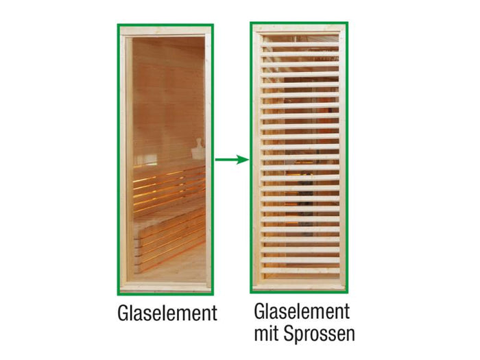 Wolff Finnhaus Paradiso Tauschwand (Glaselement Tausch in Glaselement mit Sprossen)