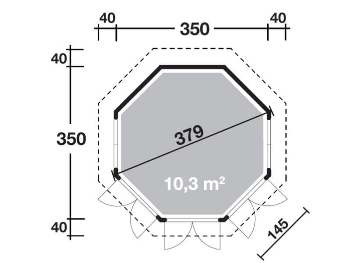 Wolff Finnhaus Pavillon Capri 3.5 natur 3,5x3,5 m