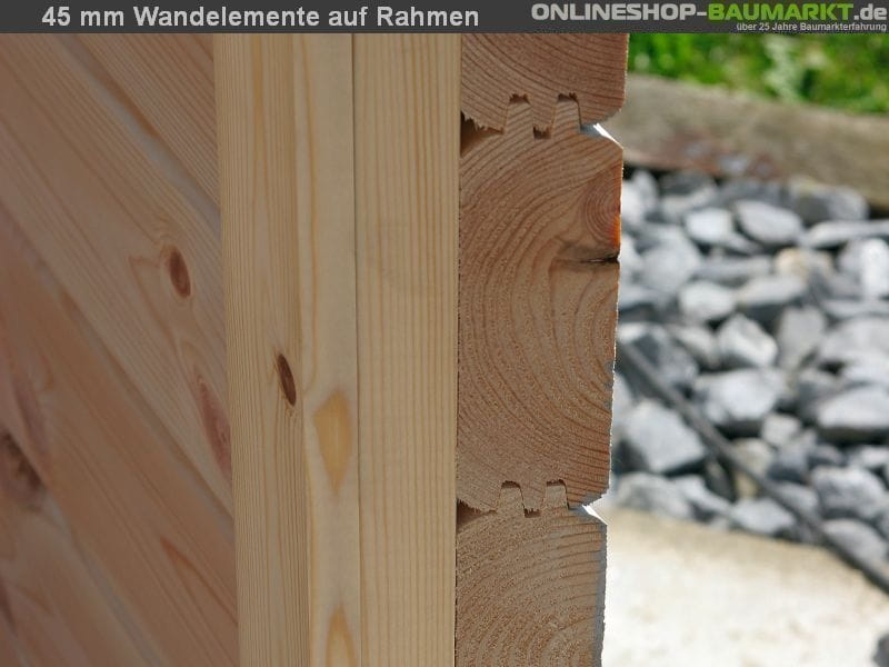 Wolff Finnhaus Pavillon Milano 3.0 natur 3 x 3 m inkl. schwarze Dachschindeln