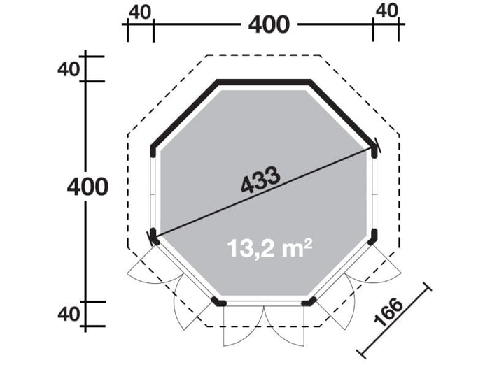 Wolff Finnhaus Pavillon Roma 4.0 natur 4 x 4 m