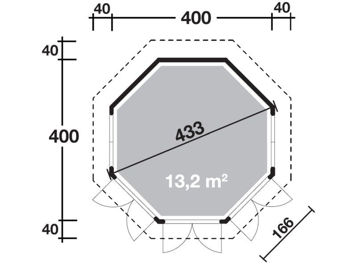 Wolff Finnhaus Pavillon Roma 4.0 natur 4 x 4 m