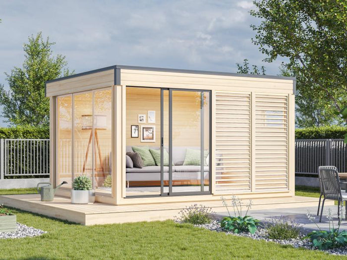 Wolff Finnhaus Pultdachhaus Finn Cube 4x3 Typ 1 ISO, natur