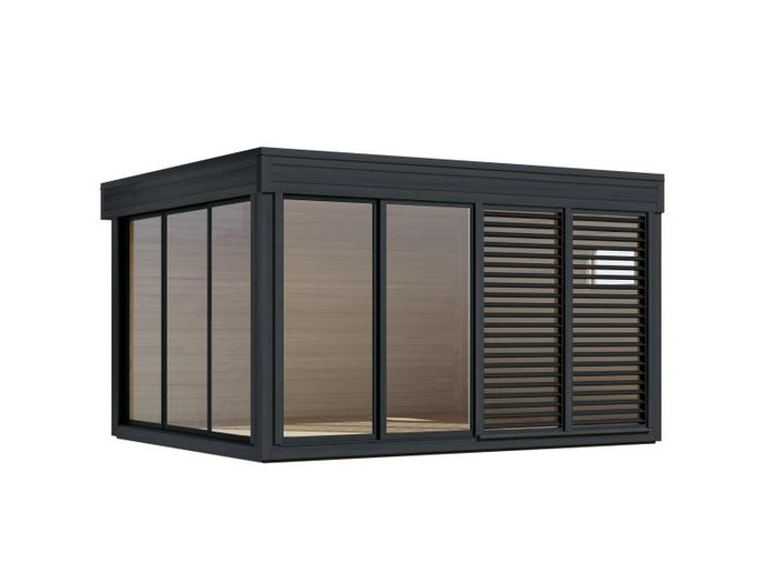 Wolff Finnhaus Pultdachhaus Finn Cube 4x3 Typ 1 ISO, Anthrazit