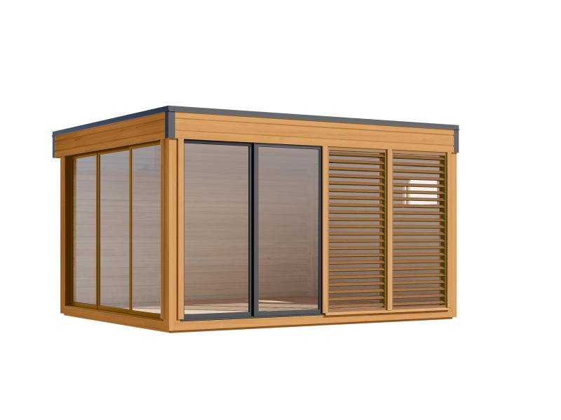 Wolff Finnhaus Pultdachhaus Finn Cube 4x3 Typ 1 ISO, Kiefer