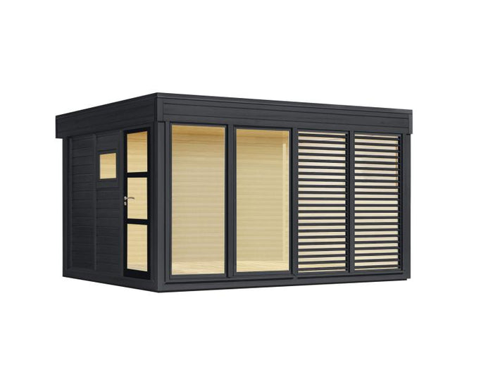 Wolff Finnhaus Pultdachhaus Finn Cube 4x3 Typ 3 ISO, Anthrazit