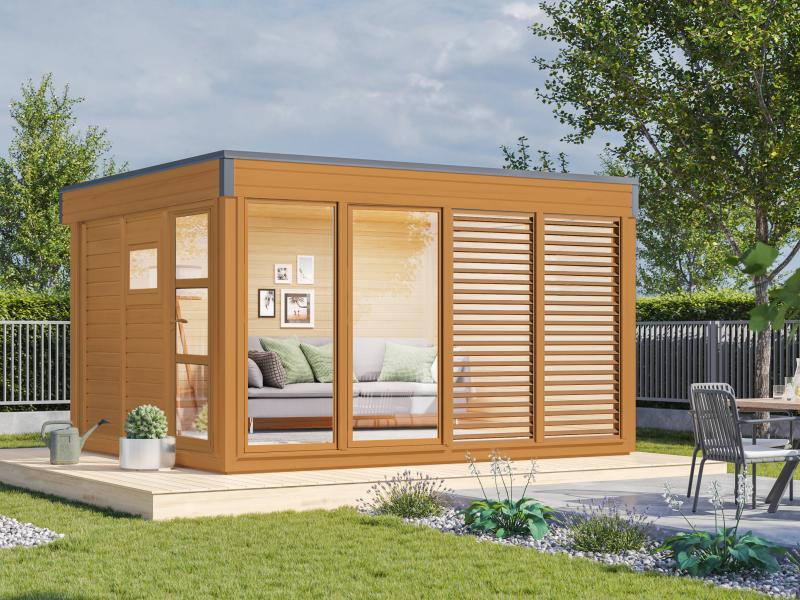 Wolff Finnhaus Pultdachhaus Finn Cube 4x3 Typ 3 ISO, Kiefer