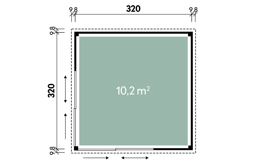 Wolff Finnhaus Pultdachhaus Studio 44-B Anthrazit mit 2 Schiebetüren