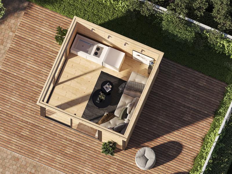 Wolff Finnhaus Pultdachhaus Studio 44-B mit 2 Schiebetüren