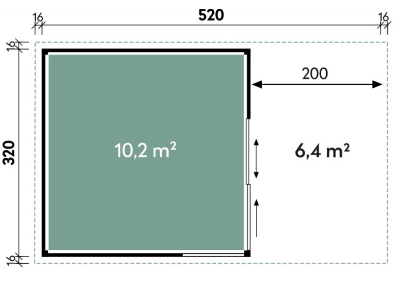 Wolff Finnhaus Pultdachhaus Studio 44-B mit Seitendach, Hellgrau