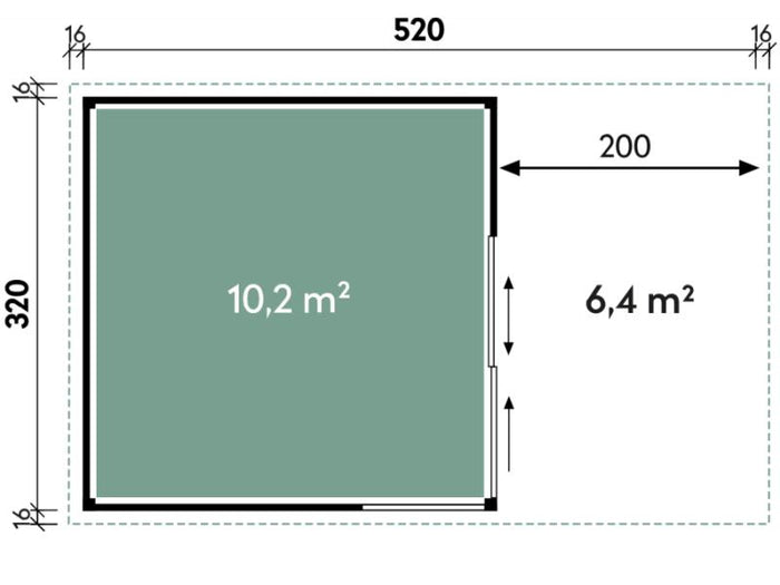 Wolff Finnhaus Pultdachhaus Studio 44-B mit Seitendach, Hellgrau