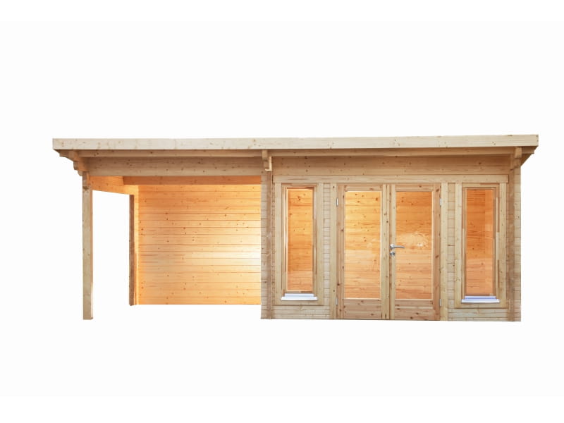 Wolff Finnhaus Pultdachhaus Trondheim 70-A XL mit Lounge links