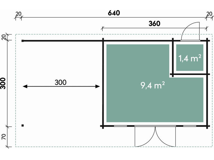 Wolff Finnhaus Pultdachhaus Trondheim 70-A XL mit Lounge links