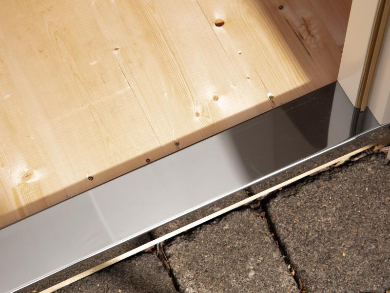 Wolff Finnhaus Pulti 34-B Typ 1 mit SD A und Vollholz-Tür naturbelassen