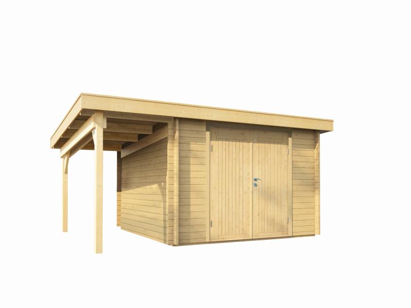 Wolff Finnhaus Pulti 34-B Typ 1 mit SD A und Vollholz-Tür naturbelassen