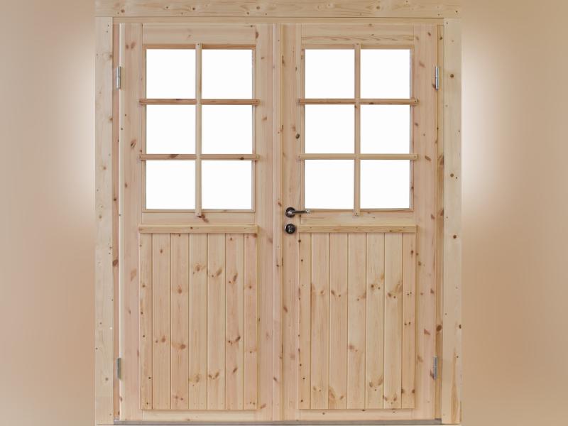 Wolff Finnhaus Pulti 34-B Typ 1 mit SD A und Vollholz-Tür naturbelassen