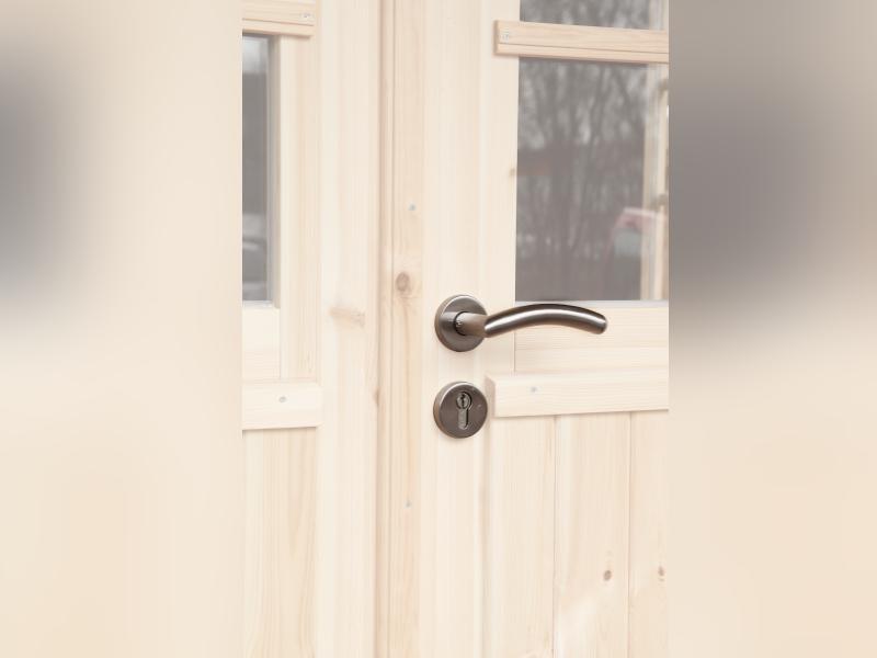 Wolff Finnhaus Pulti 34-B Typ 1 mit SD A und Vollholz-Tür naturbelassen