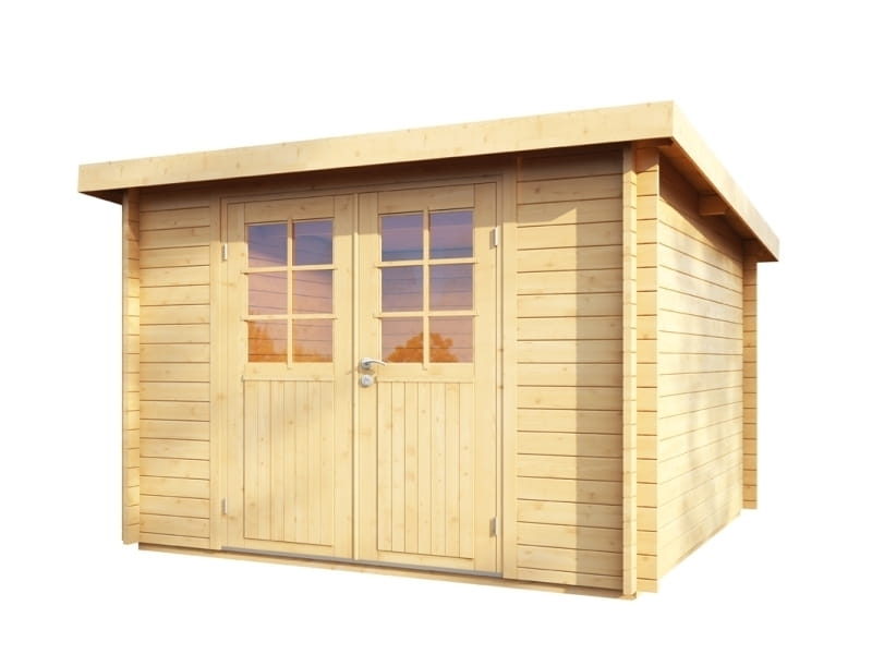 Wolff Finnhaus Pulti 34-B Typ 2 mit Halbglas-Tür naturbelassen