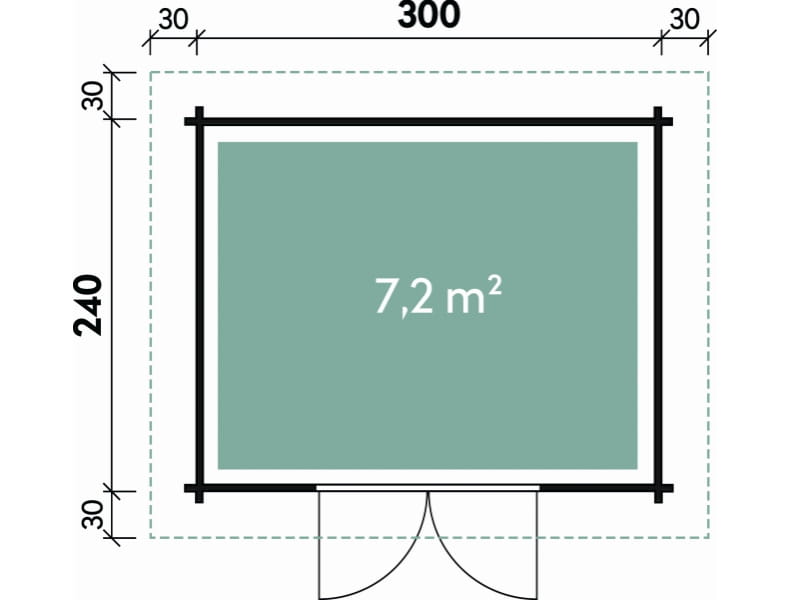 Wolff Finnhaus Pulti 34-B Typ 2 mit Halbglas-Tür naturbelassen