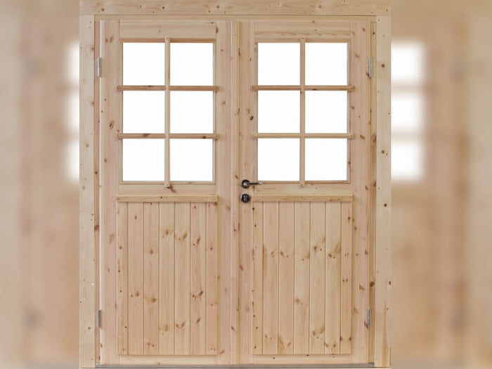 Wolff Finnhaus Pulti 34-B Typ 2 mit Halbglas-Tür naturbelassen