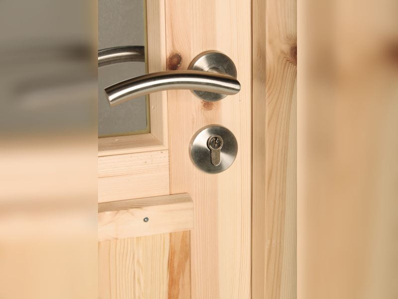 Wolff Finnhaus Pulti 34-B Typ 2 mit Halbglas-Tür naturbelassen