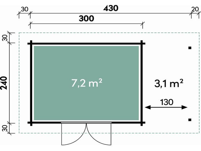 Wolff Finnhaus Pulti 34-B Typ 2 mit SD A, naturbelassen