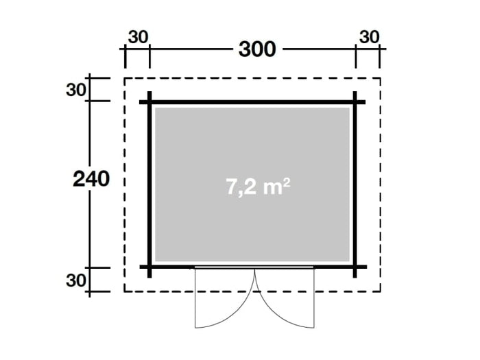 Wolff Finnhaus Pulti 34-B Typ 4 mit Dreieckglas-Tür naturbelassen